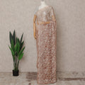 Champagne Beige Premium French 2-Tone Chantilly Lace Saree – 5.5 Meters Length, 110 Cms Width, Crafted in France-D26090