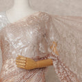 Champagne Beige Premium French 2-Tone Chantilly Lace Saree – 5.5 Meters Length, 110 Cms Width, Crafted in France-D26090