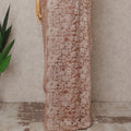 Champagne Beige Premium French 2-Tone Chantilly Lace Saree – 5.5 Meters Length, 110 Cms Width, Crafted in France-D26090