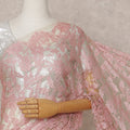 Blush Pink Premium French 2-Tone Chantilly Lace Saree – 5.5 Meters Length, 110 Cms Width, Crafted in France-D26089