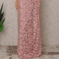 Blush Pink Premium French 2-Tone Chantilly Lace Saree – 5.5 Meters Length, 110 Cms Width, Crafted in France-D26089