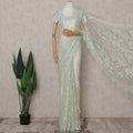 Mint Green French Chantilly Lace Saree