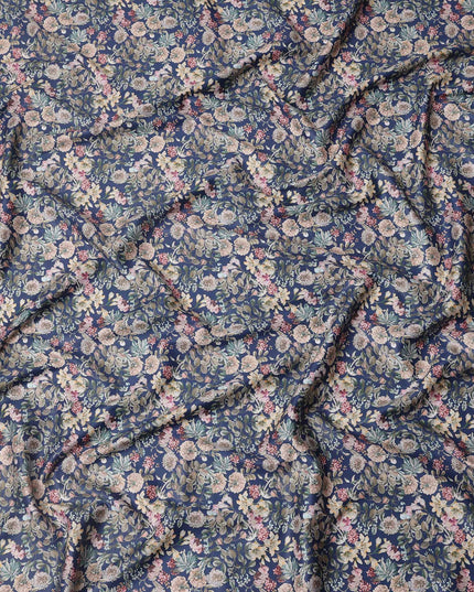 Pink Floral Printed Cotton Lawn Fabric Soft Lightweight Dressmaking Sewing Material 4.0 Meters Length 110 Cms Width India-D27640