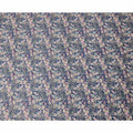 Navy Blue Floral Printed Cotton Lawn Fabric Soft Lightweight Dressmaking Sewing Material 4.0 Meters Length 110 Cms Width India-D27641