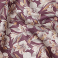 Mauve Floral Printed Cotton Lawn Fabric Soft Lightweight Breathable Dressmaking Sewing Material 4.0 Meters Length 110 Cms Width India-D27635