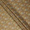 Mustard Brown Floral Printed Cotton Lawn Fabric Soft Lightweight Dressmaking Sewing Material 4.0 Meters Length 110 Cms Width India-D27636