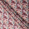 Maroon Multicolor Floral Print Pure Cotton Satin Fabric, 140 Cms Width, Made in India-D26033