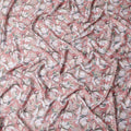 Dusty Pink Floral Print Pure Cotton Satin Fabric, 140 Cms Width, Made in India-D26036