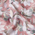 Dusty Pink Floral Print Pure Cotton Satin Fabric, 140 Cms Width, Made in India-D26036