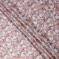 Dusty Pink Floral Print Pure Cotton Satin Fabric, 140 Cms Width, Made in India-D26036