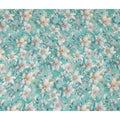 Turquoise Teal Green Floral Synthetic Crepe Fabric 110cm