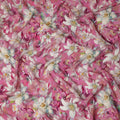 Rose Magenta Pink Floral Synthetic Crepe Fabric 110cm