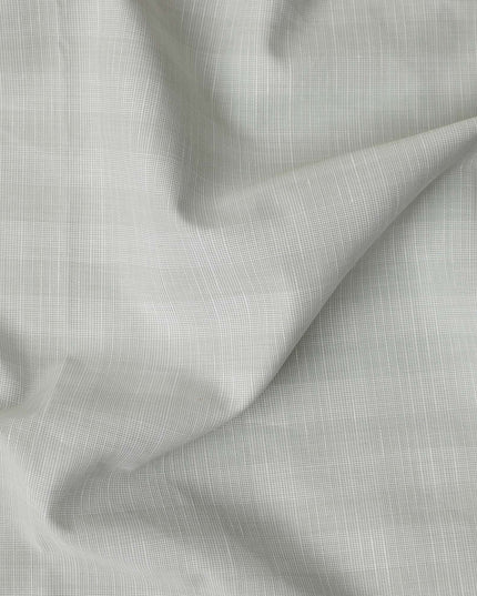 Light Grey Solid Plain Premium Italian Blended Cotton Shirting Fabric Smooth Soft Lightweight Breathable Luxury Shirt Tailoring Material 150 Cms Width Italy Origin-D28501