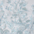 Light Blue Floral Embroidered Nylon Tulle Fabric with Sequins, 140 cm Width, Made in Taiwan-D26626