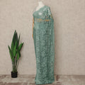 Sea Green Premium French 2 Tone Chantilly Saree Lace With Stone Work Fabric 5.5 Meters Length 110 Cms Width Imported From France Elegant Designer Lace Blouse Not Included-D27368