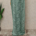 Sea Green Premium French 2 Tone Chantilly Saree Lace With Stone Work Fabric 5.5 Meters Length 110 Cms Width Imported From France Elegant Designer Lace Blouse Not Included-D27368