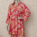 Coral Pink Floral Tie Dye Co Ord Set Party Wear
