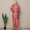 Coral Pink Floral Tie Dye Co Ord Set Party Wear