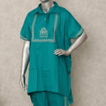 Teal Green Embroidered Co Ord Set Party Wear