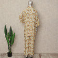 Beige Floral Co Ord Set Party Wear Women