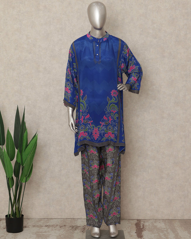 Royal Blue Paisley Co Ord Set Party Wear