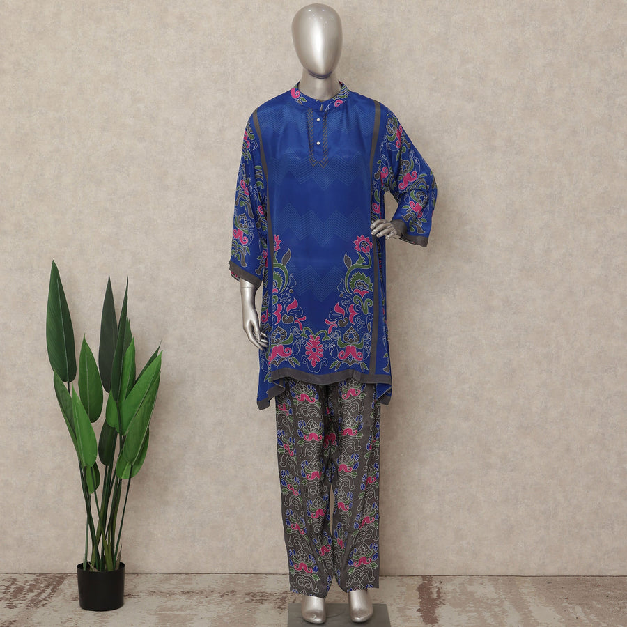 Royal Blue Paisley Co Ord Set Party Wear