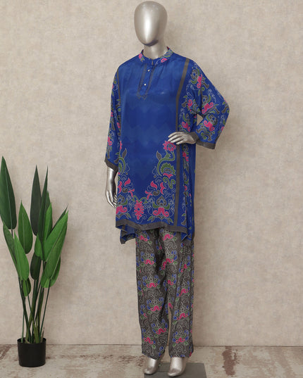 Royal Blue Paisley Co Ord Set Party Wear