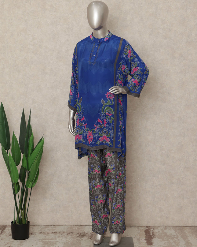 Royal Blue Paisley Co Ord Set Party Wear