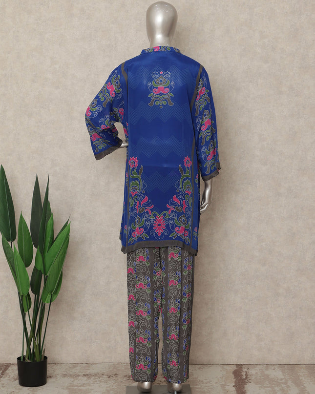 Royal Blue Paisley Co Ord Set Party Wear