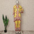 Bright Yellow Floral Border Co Ord Set Women