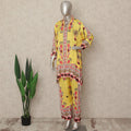 Bright Yellow Floral Border Co Ord Set Women