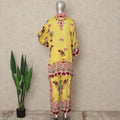 Bright Yellow Floral Border Co Ord Set Women