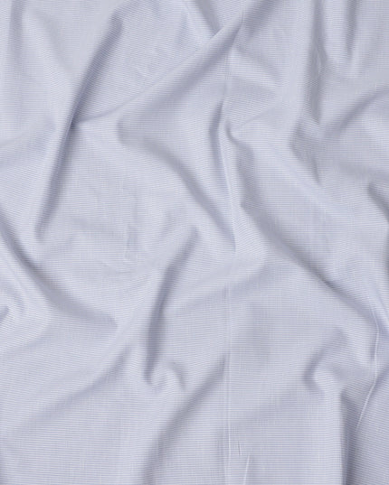 Light Blue and White Stripe Cotton Linen Shirting Fabric, 150 Cms Width, Made in India-D26148