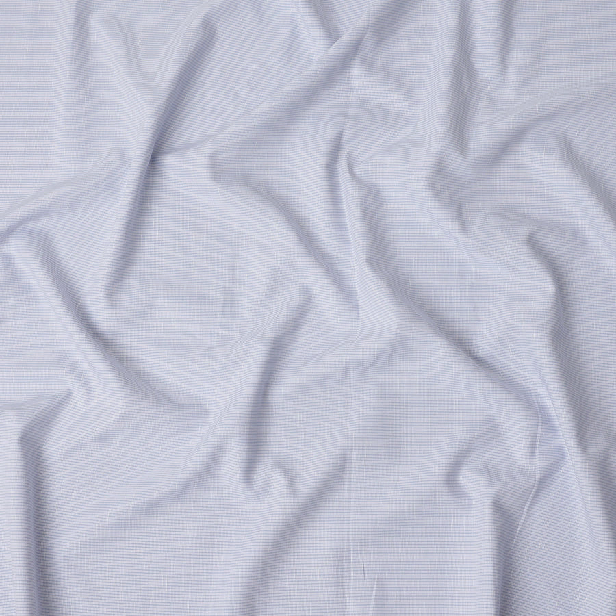 Light Blue and White Stripe Cotton Linen Shirting Fabric, 150 Cms Width, Made in India-D26148