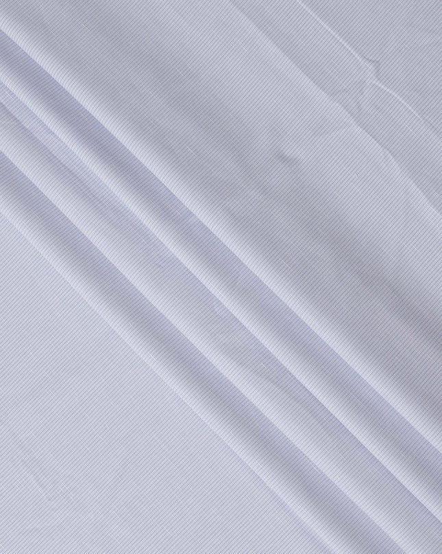 Light Blue and White Stripe Cotton Linen Shirting Fabric, 150 Cms Width, Made in India-D26148