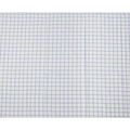 White and Sky Blue Windowpane Check Cotton Shirting Fabric, 150 Cms Width, Made in India-D26157