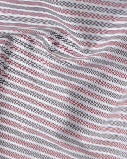 Grey and White Striped Cotton Shirting Fabric, 150 Cms Width, Made in India-D26147