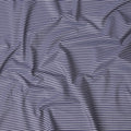 Navy Blue and White Striped Cotton Shirting Fabric, 150 Cms Width, Made in India-D26149