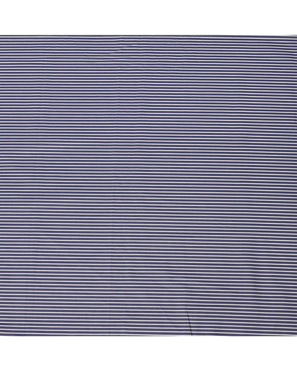 Navy Blue and White Striped Cotton Shirting Fabric, 150 Cms Width, Made in India-D26149