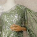 Emerald Green Black Premium French 2 Tone Chantilly Saree Lace Fabric 5.5 Meters x 110 Cms Width Elegant Floral Net Material From France Unstitched Blouse Not Included-D28151