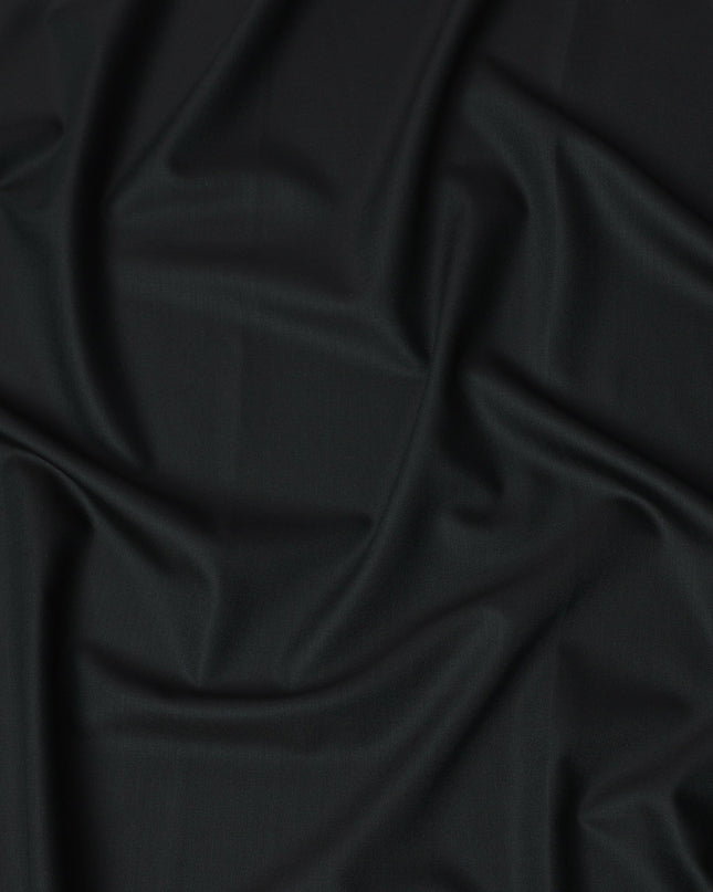 Black Premium Super 160’s English Wool & Cashmere Suiting Fabric, Width 150 Cms, 3.75 Mtrs, Made in United Kingdom-D26565