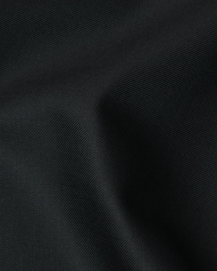Black Premium Super 160’s English Wool & Cashmere Suiting Fabric, Width 150 Cms, 3.75 Mtrs, Made in United Kingdom-D26565