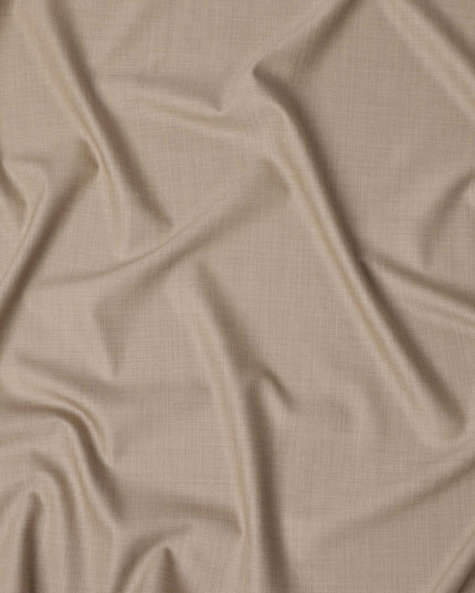 Light Sand Beige Premium Super 160’s English Wool & Cashmere Suiting Fabric, Width 150 Cms, 3.75 Mtrs, Made in United Kingdom-D26553