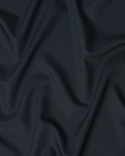 Dark Navy Premium Super 160’s English Wool & Cashmere Suiting Fabric, Width 150 Cms, 3.75 Mtrs, Made in United Kingdom-D26564