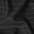 Black Pinstripe Premium Super 130’s English Wool & Cashmere Suiting Fabric, 150 cm Width, 3.75 Mtrs Cut, Made in UK-D26752