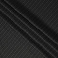 Black Pinstripe Premium Super 130’s English Wool & Cashmere Suiting Fabric, 150 cm Width, 3.75 Mtrs Cut, Made in UK-D26752