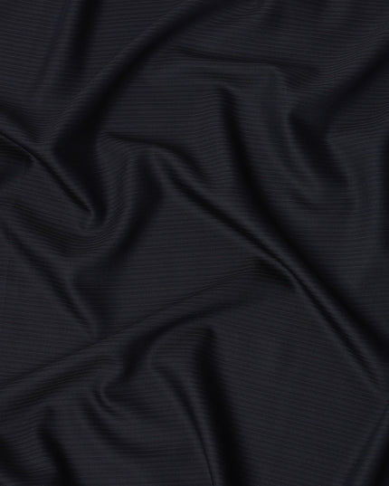 Dark Blue Pinstripe Premium Super 130’s English All Wool Suiting Fabric, 150 cm Width, 4.00 Mtrs Cut, Made in UK-D26756