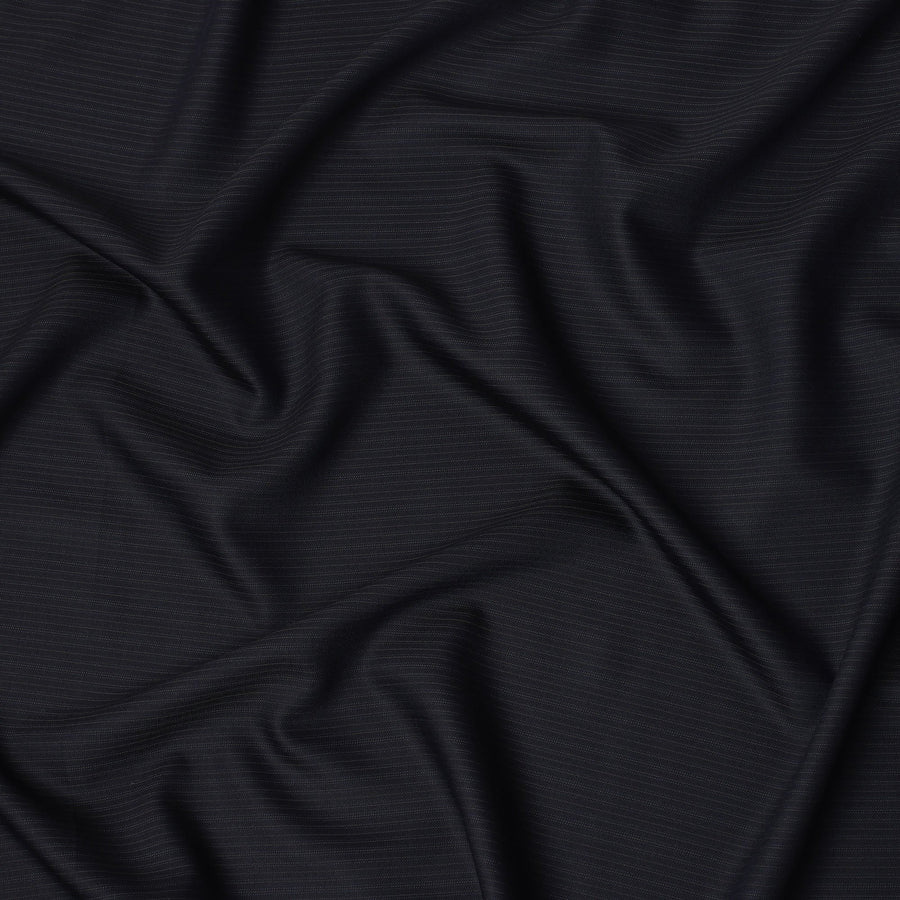 Dark Blue Pinstripe Premium Super 130’s English All Wool Suiting Fabric, 150 cm Width, 4.00 Mtrs Cut, Made in UK-D26756