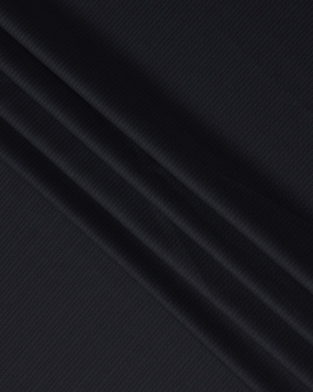 Dark Blue Pinstripe Premium Super 130’s English All Wool Suiting Fabric, 150 cm Width, 4.00 Mtrs Cut, Made in UK-D26756