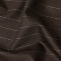 Dark Brown Pinstripe Premium Super 130’s English Wool & Cashmere Suiting Fabric, 150 cm Width, 3.75 Mtrs Cut, Made in UK-D26754